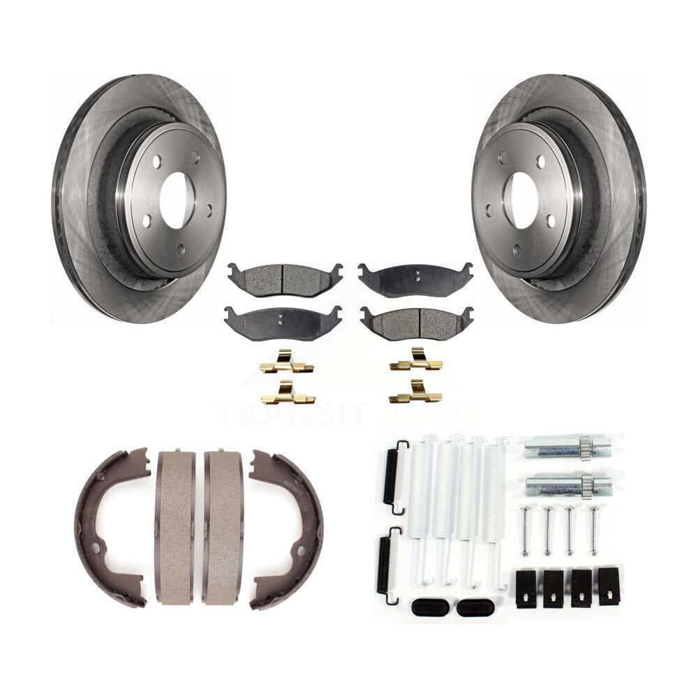 Rotors à disque arrière, patins semi-métalliques, chaussures de stationnement et Kit de quincaillerie pour Ram 1500