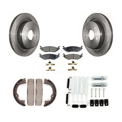 Rotors à disque arrière, patins semi-métalliques, chaussures de stationnement et Kit de quincaillerie pour Ram 1500