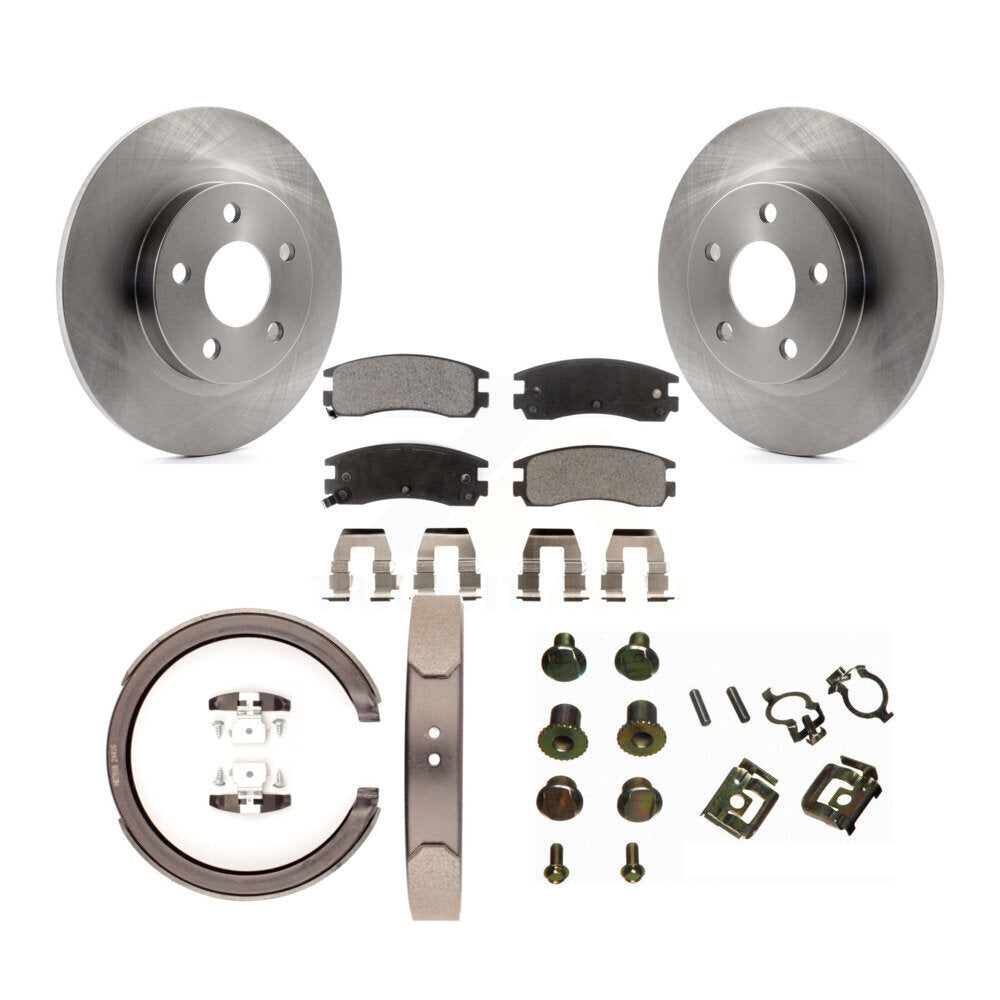 Rotors à disque arrière plaquettes semi-métalliques chaussures de frein de stationnement et Kit de matériel pour