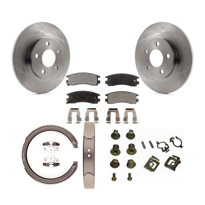 Rotors à disque arrière plaquettes semi-métalliques chaussures de frein de stationnement et Kit de matériel pour