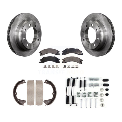 Rotors à disque arrière, patins semi-métalliques, chaussures de stationnement et Kit de quincaillerie pour Ford E-350
