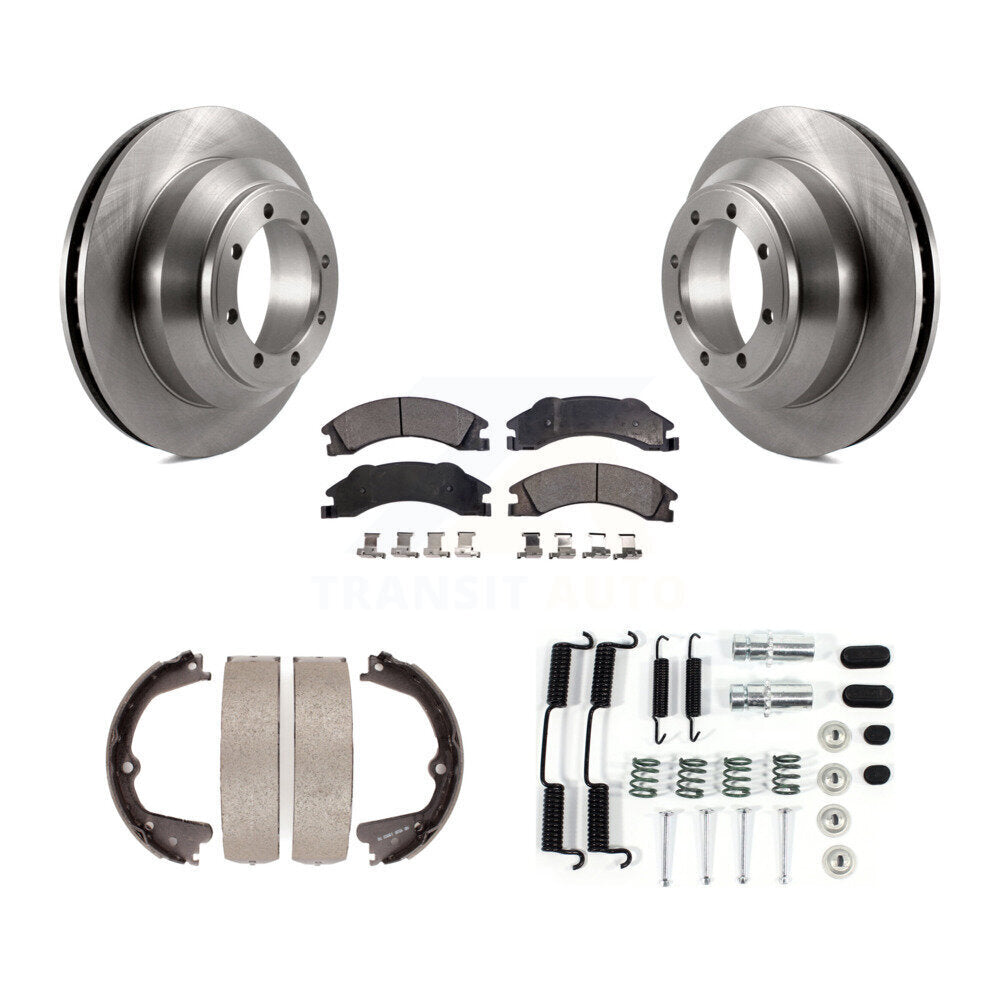 Rotors à disque arrière plaquettes semi-métalliques chaussures de frein de stationnement et Kit de matériel pour