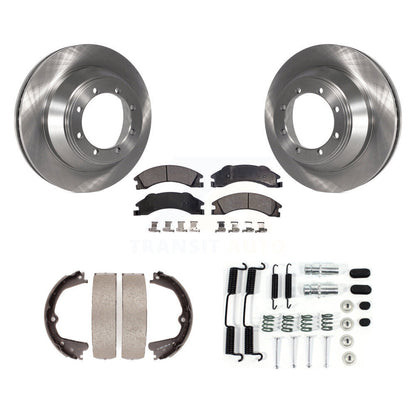 Rotors à disque arrière plaquettes semi-métalliques chaussures de frein de stationnement et Kit de matériel pour