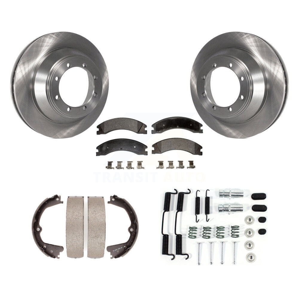 Rotors à disque arrière plaquettes semi-métalliques chaussures de frein de stationnement et Kit de matériel pour