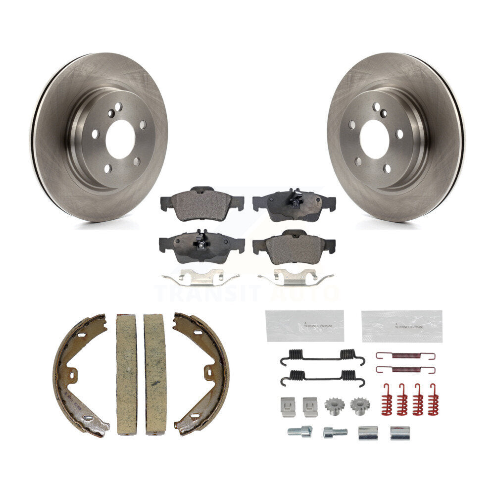 Rotors à disque arrière plaquettes semi-métalliques chaussures de frein de stationnement et Kit de matériel pour