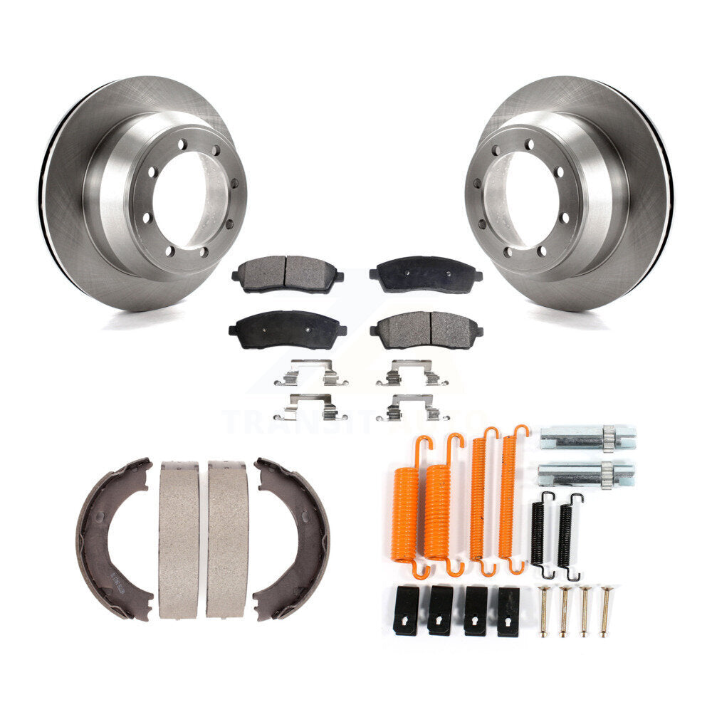 Rotors à disque arrière plaquettes semi-métalliques chaussures de frein de stationnement et Kit de matériel pour