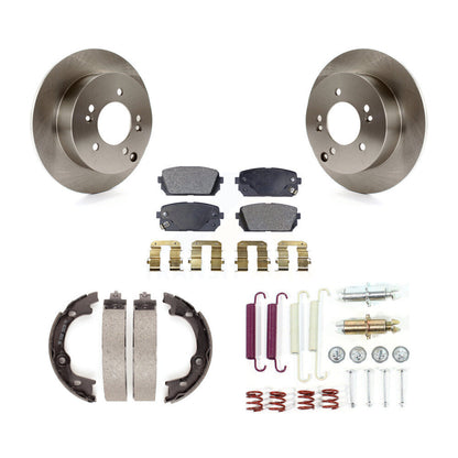 Rotors à disque arrière, patins semi-métalliques, chaussures de stationnement et Kit de quincaillerie pour Kia Rond