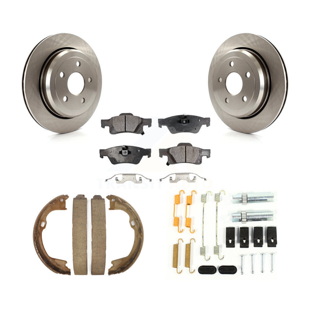Rotors à disque arrière, plaquettes semi-métalliques, chaussures de stationnement et Kit de matériel pour Jeep Grand