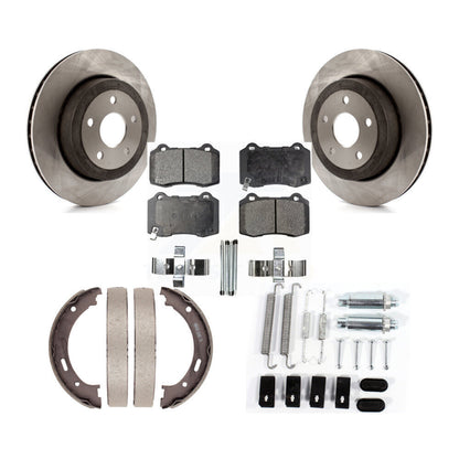 Rotors à disque arrière plaquettes semi-métalliques chaussures de frein de stationnement et Kit de matériel pour