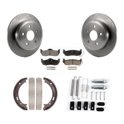 Rotors à disque arrière, plaquettes semi-métalliques, chaussures de stationnement et Kit de matériel pour Jeep Grand
