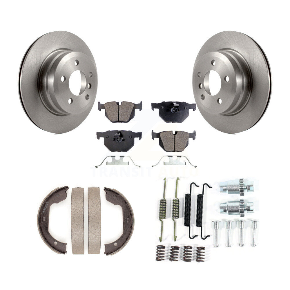 Rotors à disque arrière, patins semi-métalliques, chaussures de stationnement et Kit de quincaillerie pour BMW X5 X