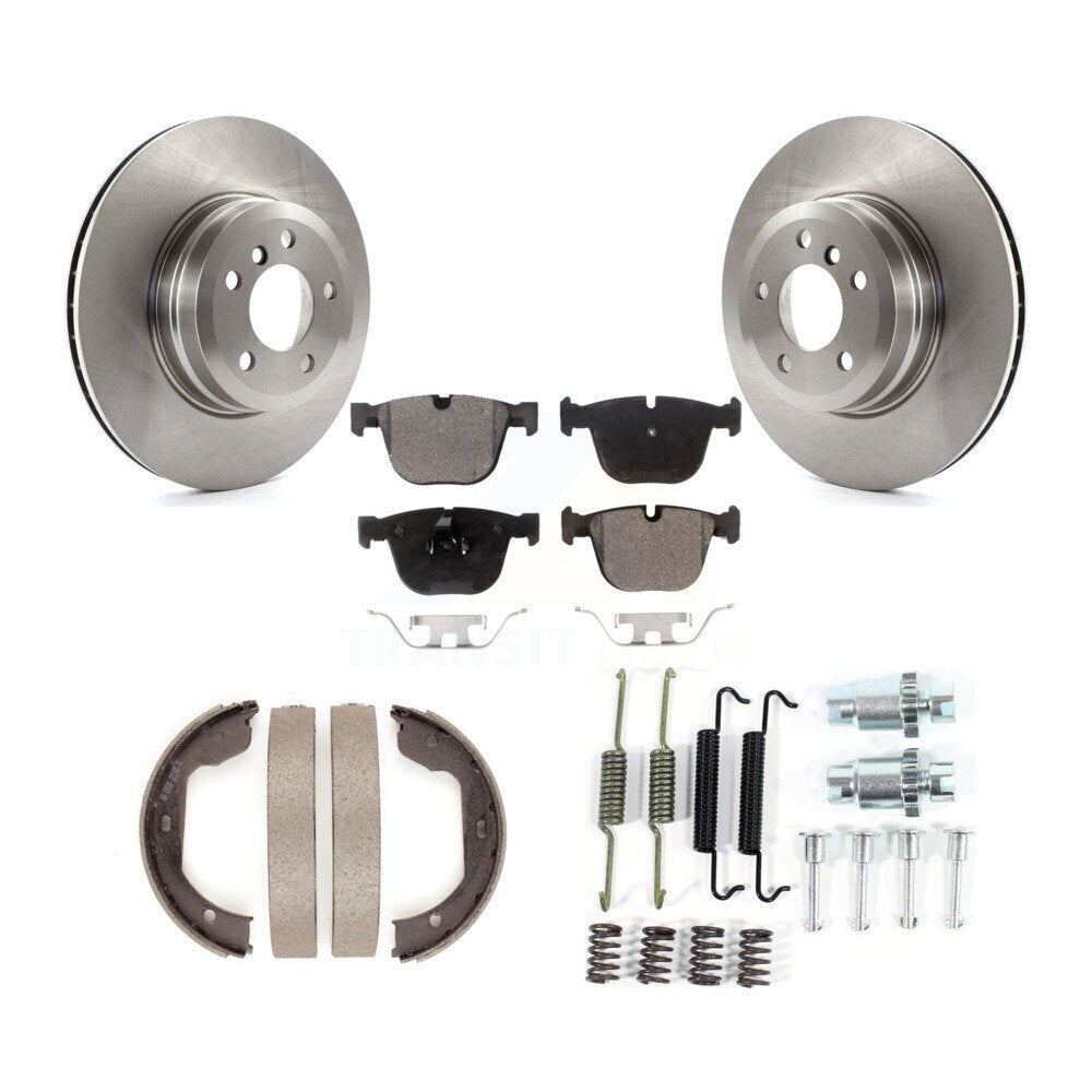 Rotors à disque arrière, patins semi-métalliques, chaussures de stationnement et Kit de quincaillerie pour BMW X5 X