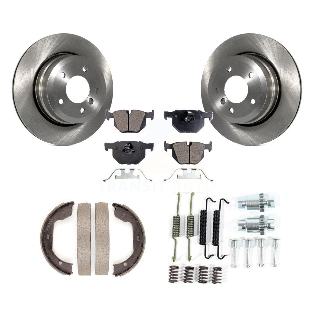 Rotors à disque arrière, patins semi-métalliques, chaussures de stationnement et Kit de quincaillerie pour BMW 530x