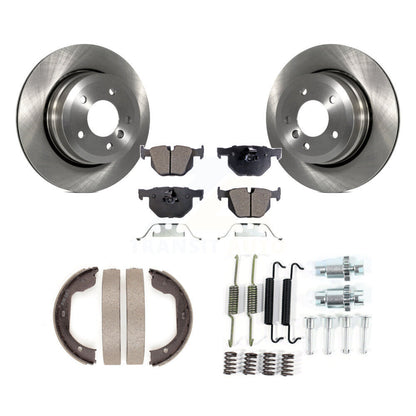 Rotors à disque arrière, patins semi-métalliques, chaussures de stationnement et Kit de quincaillerie pour BMW 530x