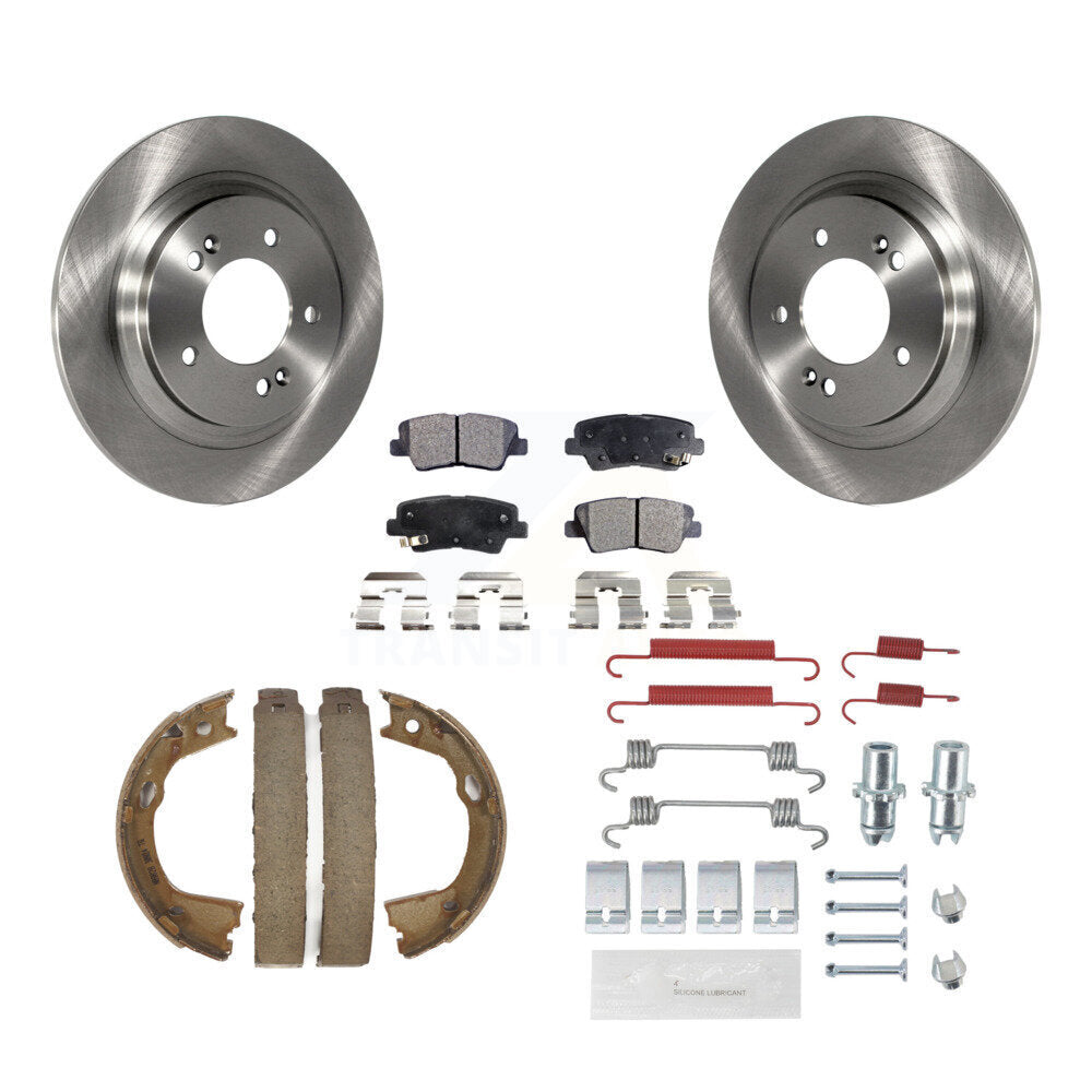 Rotors à disque arrière, plaquettes semi-métalliques, chaussures de stationnement et Kit de matériel pour Kia Optima