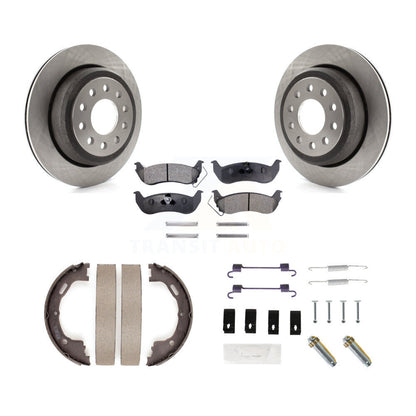 Rotors à disque arrière plaquettes semi-métalliques chaussures de frein de stationnement et Kit de matériel pour