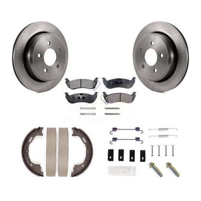 Rotors à disque arrière, patins semi-métalliques, chaussures de stationnement et Kit de quincaillerie pour Ford Crown