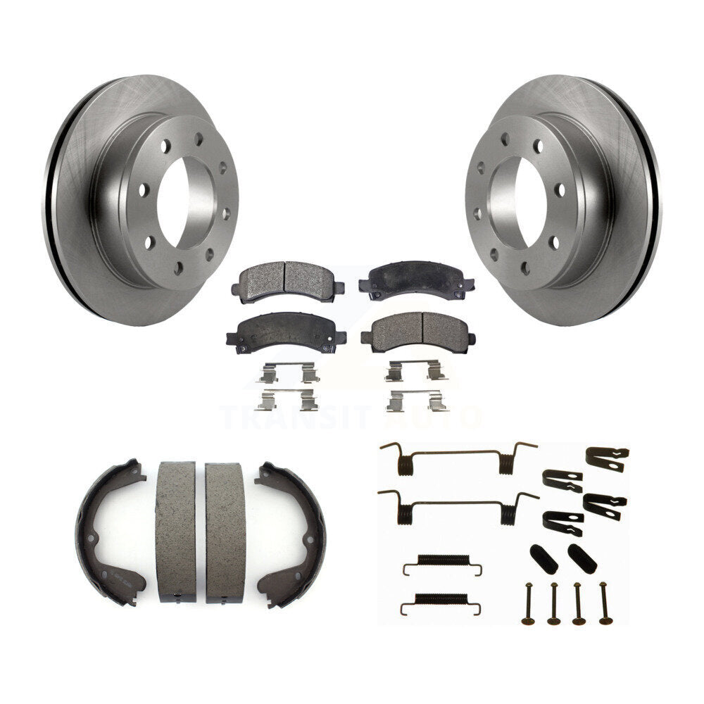 Rotors à disque arrière plaquettes semi-métalliques chaussures de frein de stationnement et Kit de matériel pour