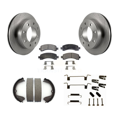 Rotors à disque arrière plaquettes semi-métalliques chaussures de frein de stationnement et Kit de matériel pour