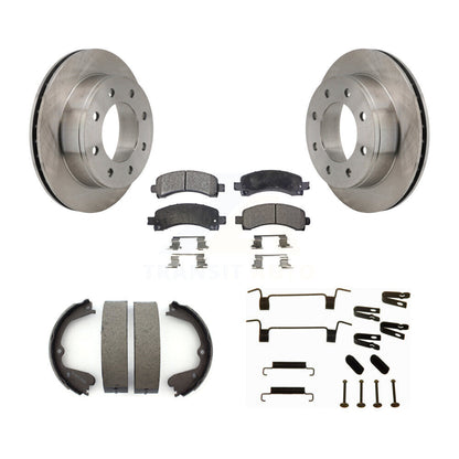 Rotors à disque arrière plaquettes semi-métalliques chaussures de frein de stationnement et Kit de matériel pour