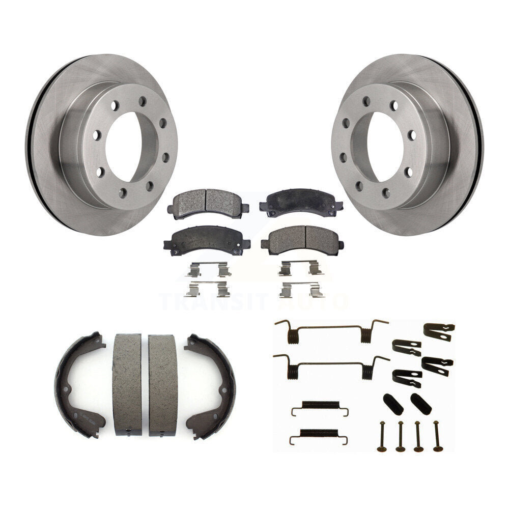 Rotors à disque arrière plaquettes semi-métalliques chaussures de frein de stationnement et Kit de matériel pour