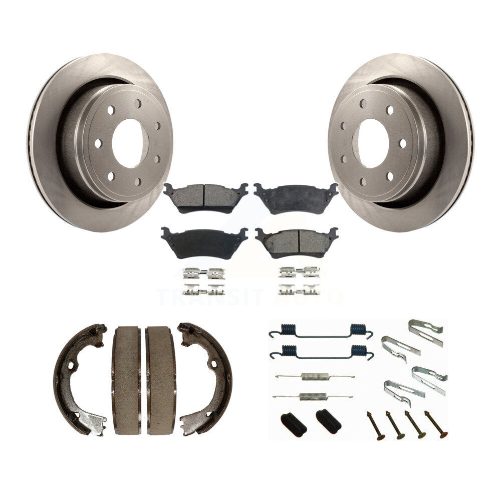 Rotors à disque arrière, patins semi-métalliques, chaussures de stationnement et Kit de quincaillerie pour Ford F-150
