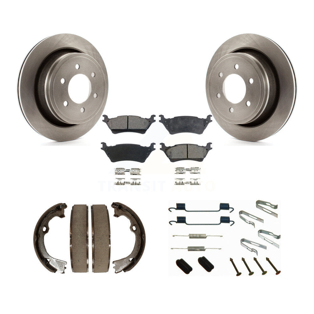 Rotors à disque arrière, patins semi-métalliques, chaussures de stationnement et Kit de quincaillerie pour Ford F-150