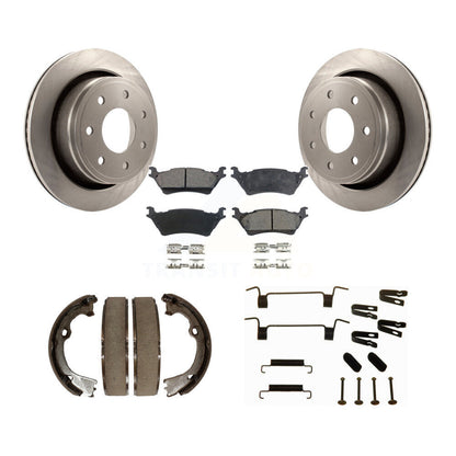 Rotors à disque arrière, patins semi-métalliques, chaussures de stationnement et Kit de quincaillerie pour Ford F-150