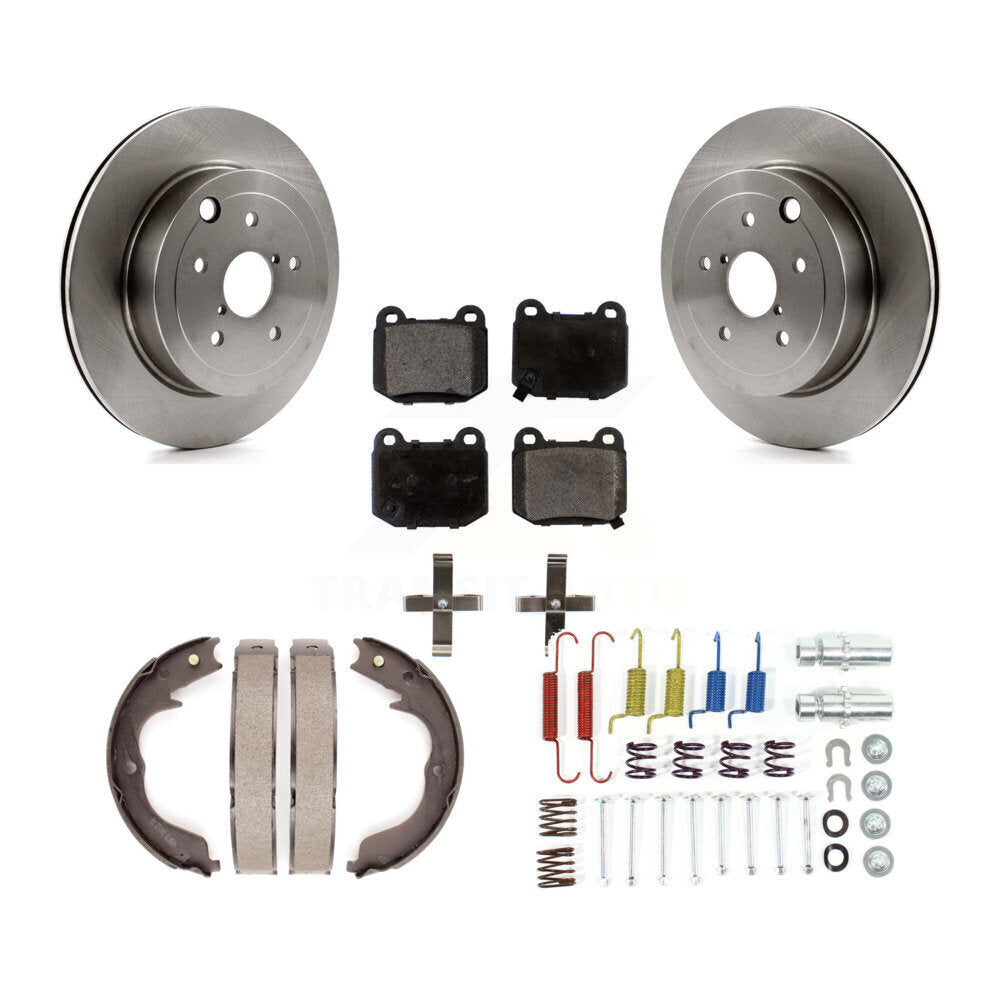 Rotors à disque arrière plaquettes semi-métalliques chaussures de frein de stationnement et Kit de matériel pour