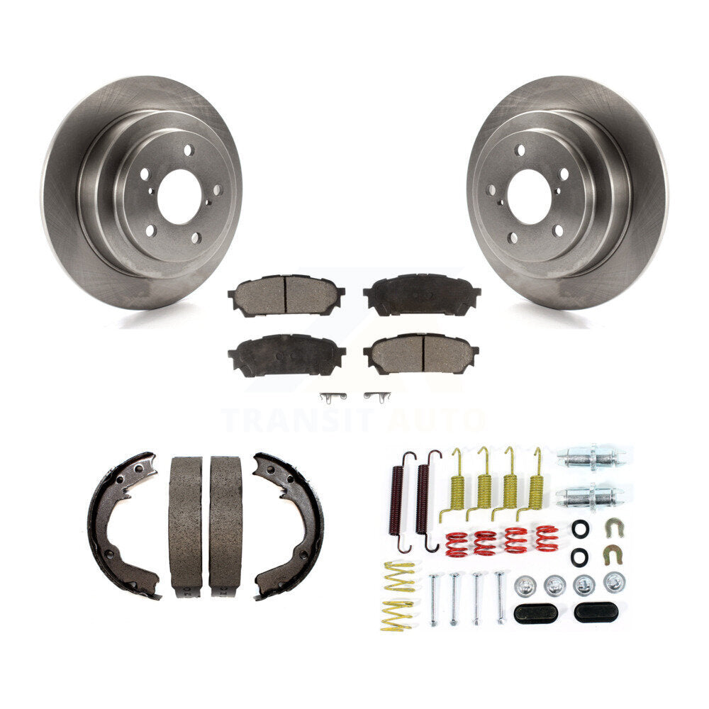 Rotors à disque arrière, plaquettes semi-métalliques, chaussures de stationnement et Kit de quincaillerie pour Subaru Saa
