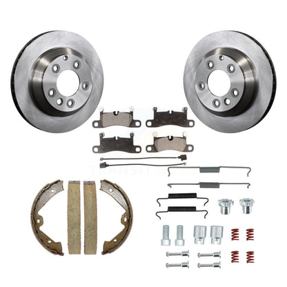 Rotors à disque arrière, plaquettes semi-métalliques, chaussures de stationnement et Kit de quincaillerie pour Volkswagen