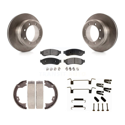 Rotors à disque arrière, patins semi-métalliques, chaussures de stationnement et Kit de quincaillerie pour Ford F-350