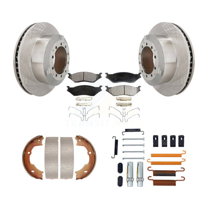 Rotors à disque arrière, patins semi-métalliques, chaussures de stationnement et Kit de quincaillerie pour Ford F-450
