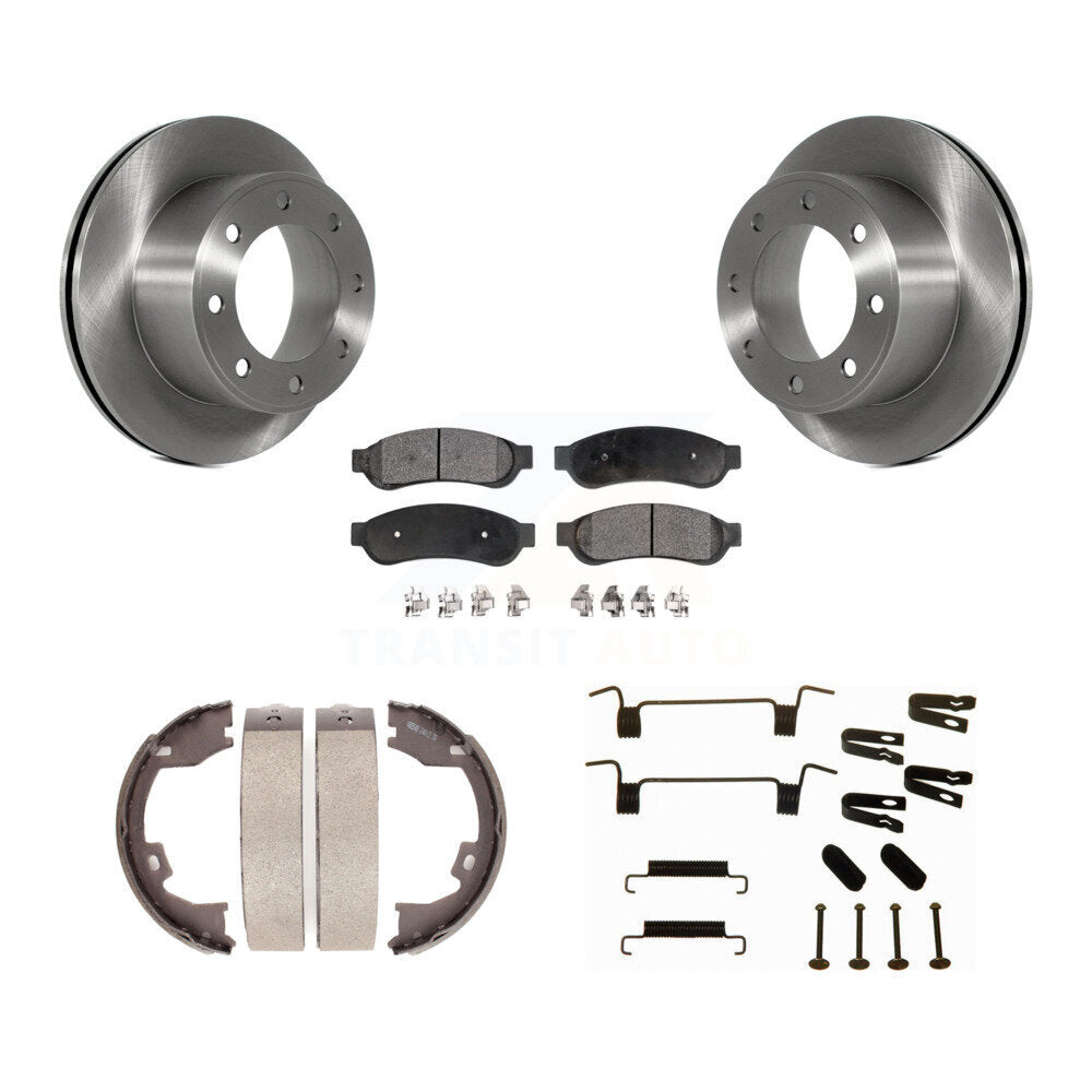 Rotors à disque arrière, patins semi-métalliques, chaussures de stationnement et Kit de quincaillerie pour Ford F-250