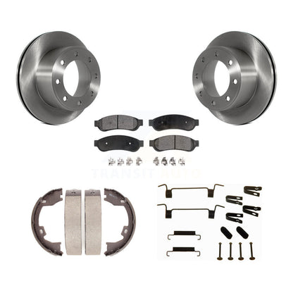 Rotors à disque arrière, patins semi-métalliques, chaussures de stationnement et Kit de quincaillerie pour Ford F-250