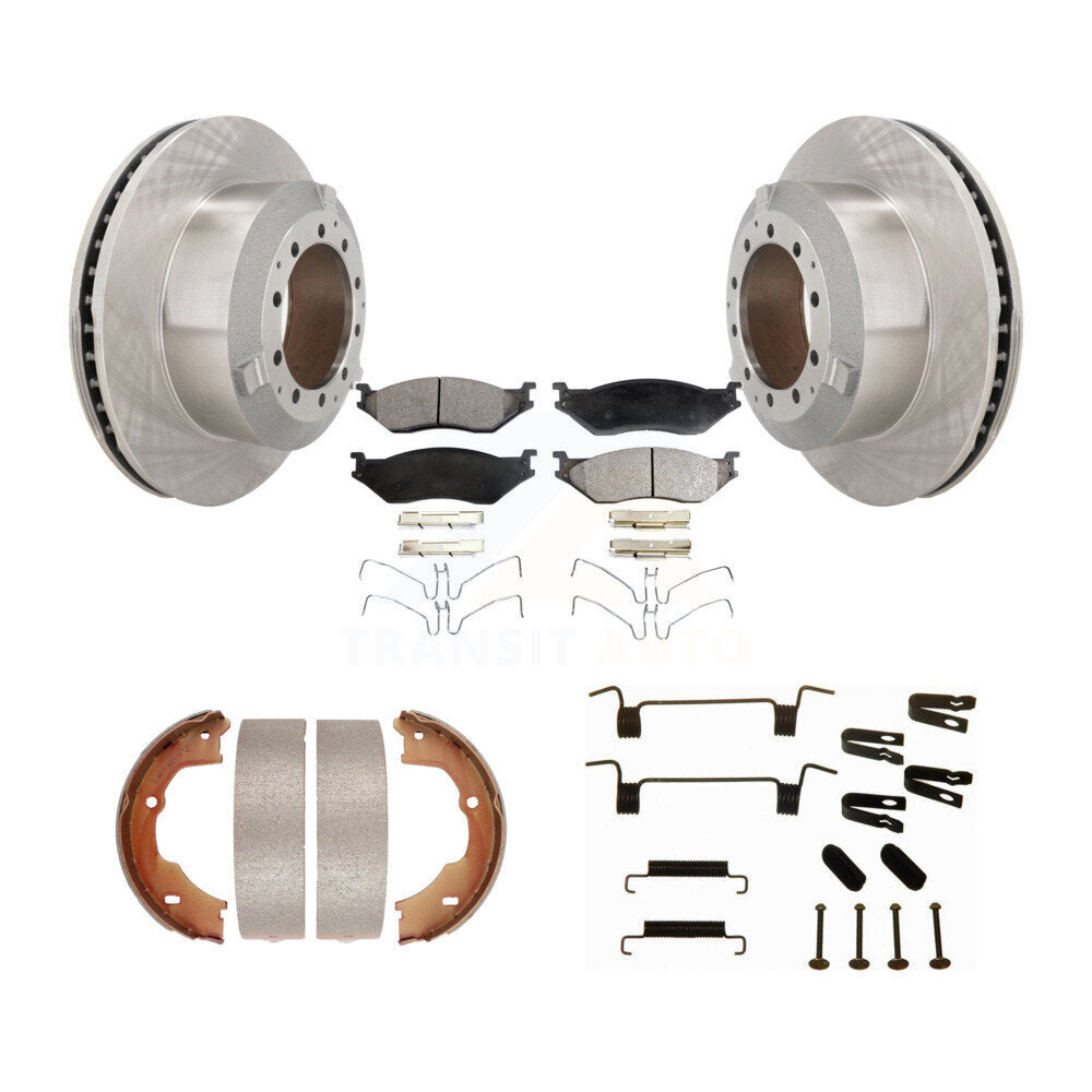 Rotors à disque arrière plaquettes semi-métalliques chaussures de frein de stationnement et Kit de matériel pour