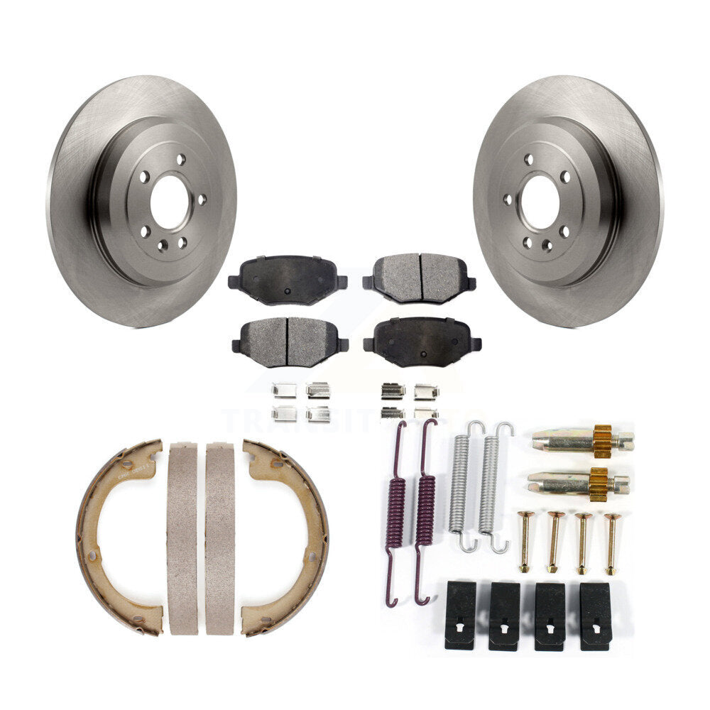 Rotors à disque arrière, plaquettes semi-métalliques, chaussures de stationnement et Kit de quincaillerie pour Lincoln MK