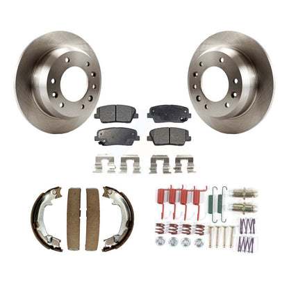 Rotors à disque arrière, plaquettes semi-métalliques, chaussures de stationnement et Kit de matériel pour Kia Sedona