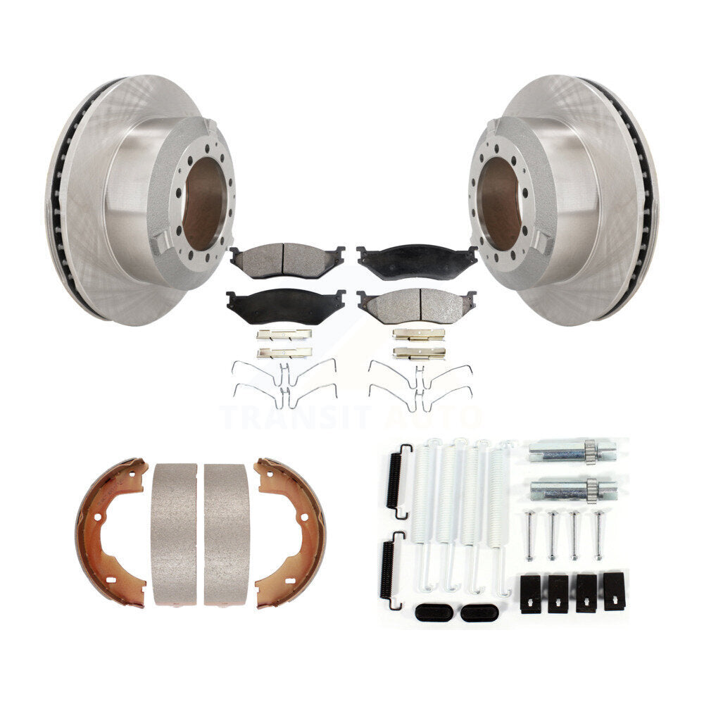 Rotors à disque arrière plaquettes semi-métalliques chaussures de frein de stationnement et Kit de matériel pour