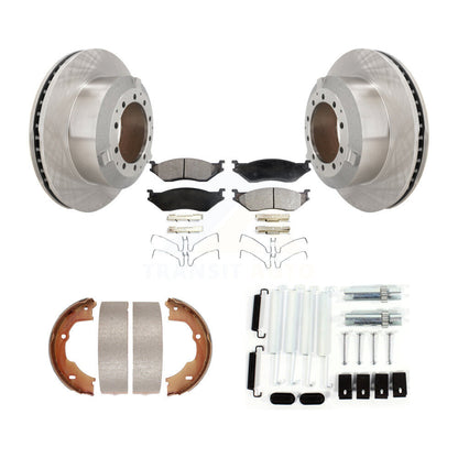 Rotors à disque arrière plaquettes semi-métalliques chaussures de frein de stationnement et Kit de matériel pour