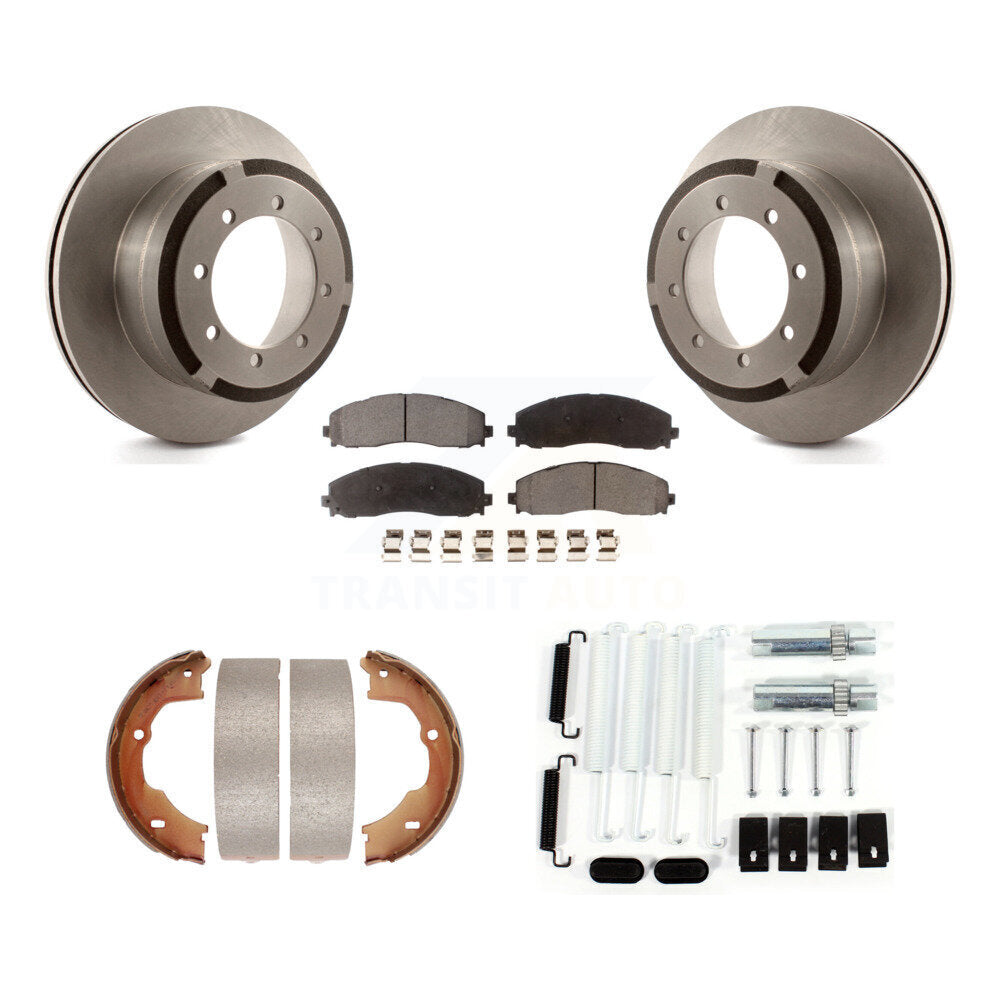 Rotors à disque arrière plaquettes semi-métalliques chaussures de frein de stationnement et Kit de matériel pour