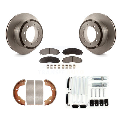 Rotors à disque arrière plaquettes semi-métalliques chaussures de frein de stationnement et Kit de matériel pour