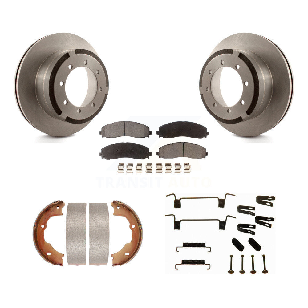 Rotors à disque arrière plaquettes semi-métalliques chaussures de frein de stationnement et Kit de matériel pour
