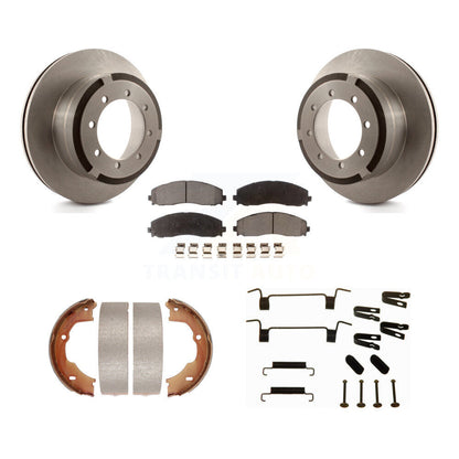Rotors à disque arrière plaquettes semi-métalliques chaussures de frein de stationnement et Kit de matériel pour