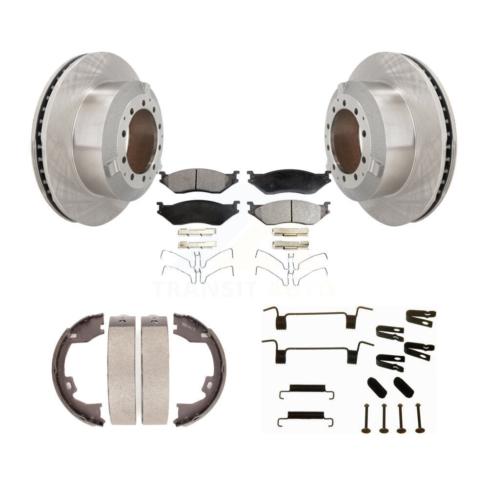 Kit de quincaillerie pour chaussures de stationnement, Rotors à disque arrière, plaquettes semi-métalliques, pour Ford F-450 I