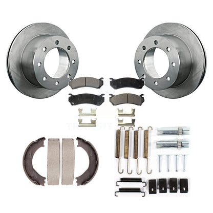 Rotors à disque arrière plaquettes semi-métalliques chaussures de frein de stationnement et Kit de matériel pour