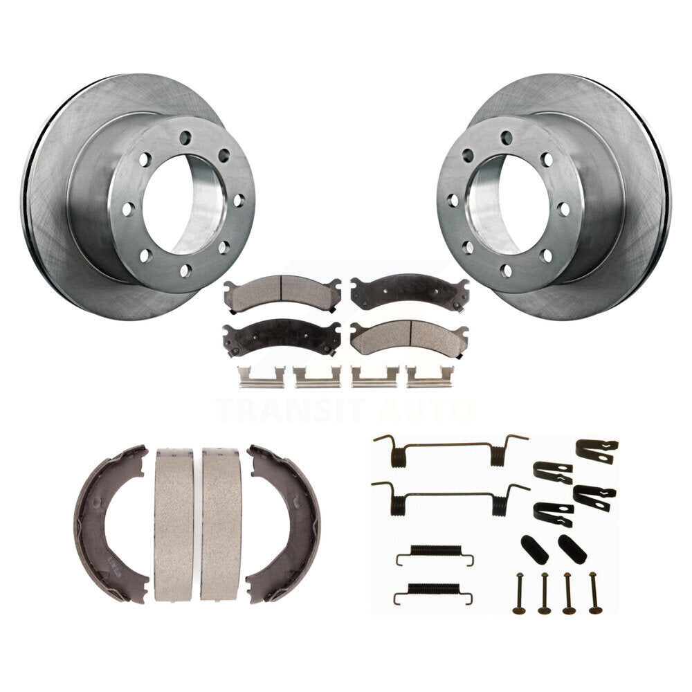 Rotors à disque arrière plaquettes semi-métalliques chaussures de frein de stationnement et Kit de matériel pour