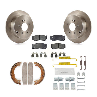 Rotors à disque arrière plaquettes semi-métalliques chaussures de frein de stationnement et Kit de matériel pour