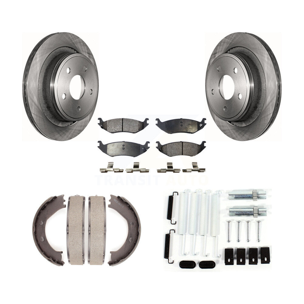 Rotors à disque arrière plaquettes semi-métalliques chaussures de frein de stationnement et Kit de matériel pour