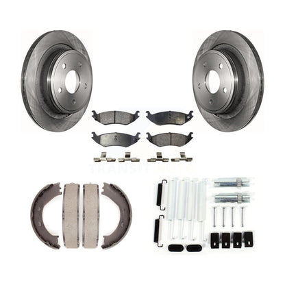 Rotors à disque arrière plaquettes semi-métalliques chaussures de frein de stationnement et Kit de matériel pour